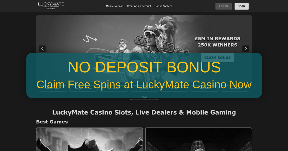 LuckyMate Casino Welcome Bonus Australia 2026 - No Deposit Bonus